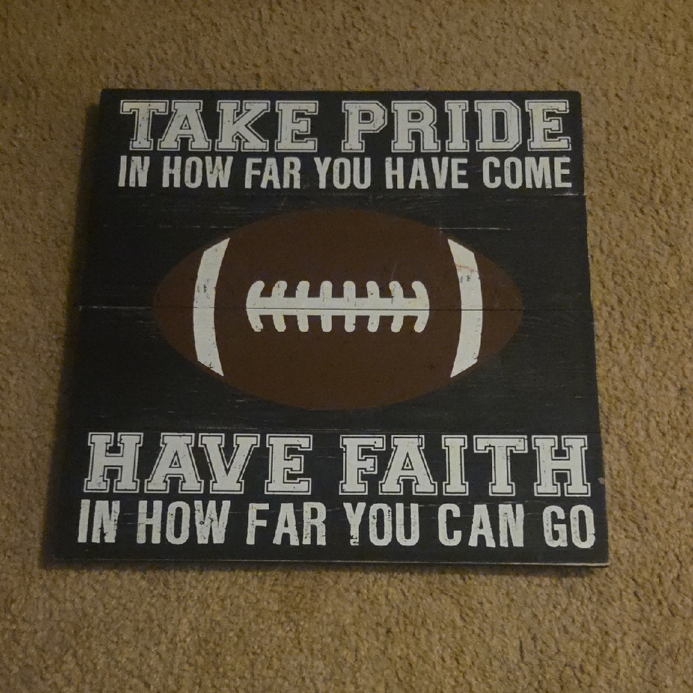 Inspirational Football Wall Art Decor - Black and Brown